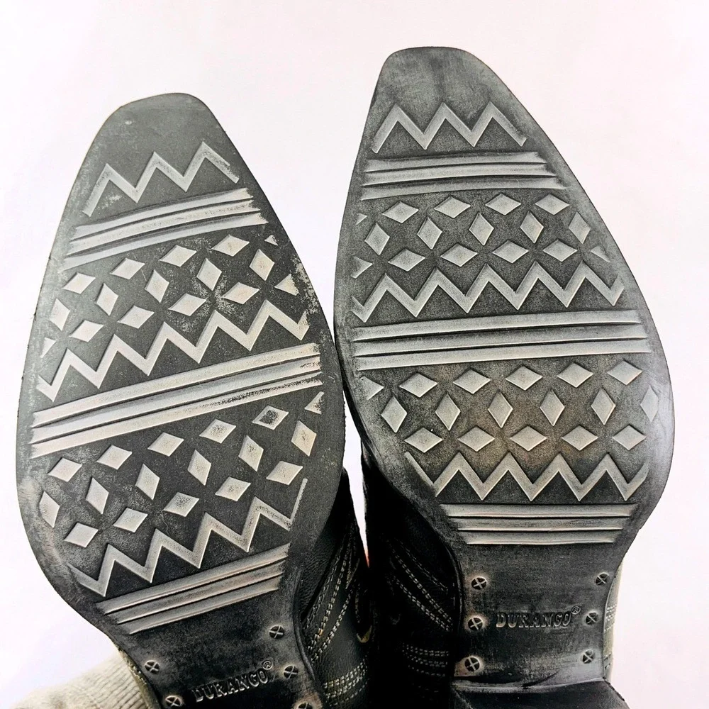NEW Durango Crush Ankle Boots Womens 8.5 Gray Leather Western Metal Toe Bootie‎